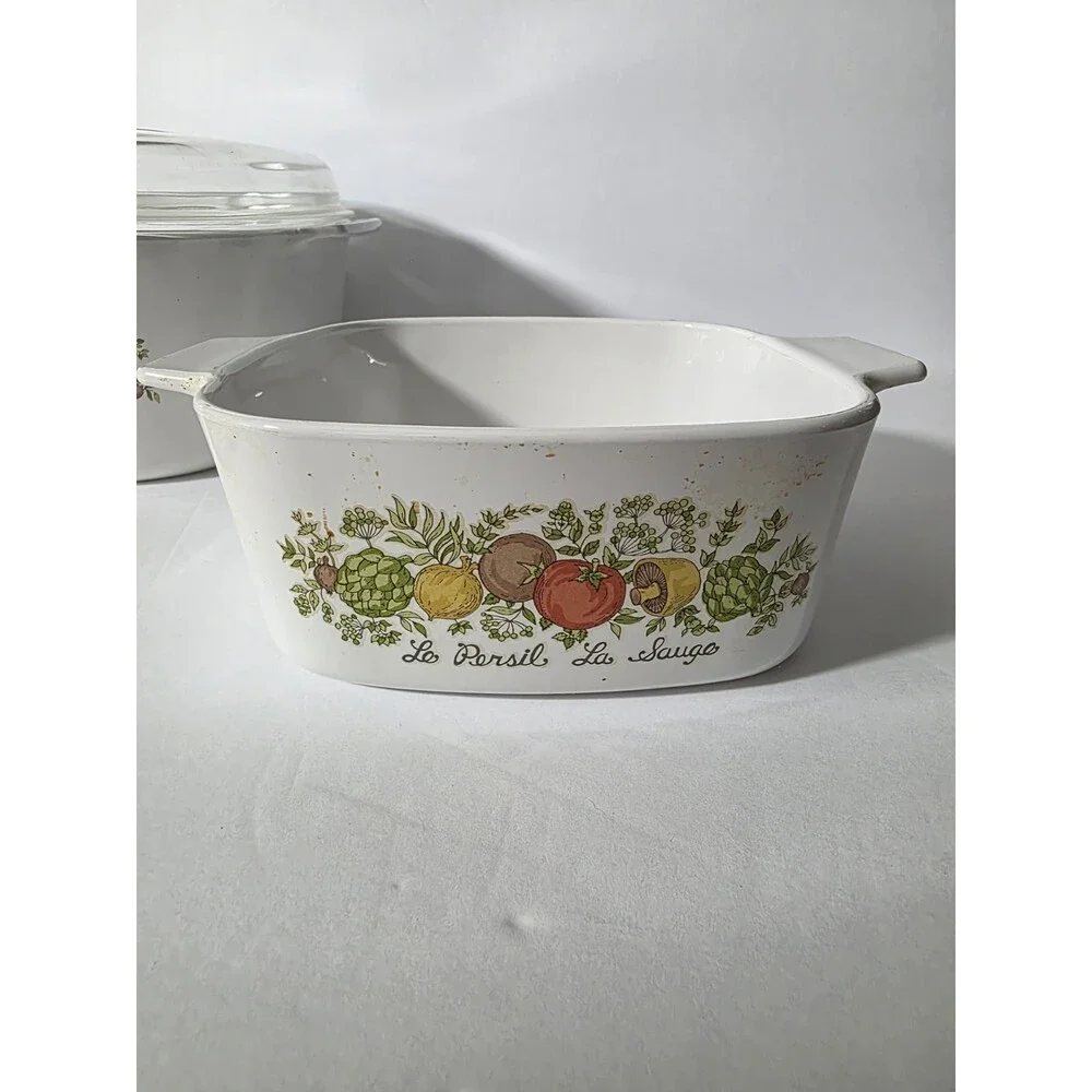 Vtg Corning Ware Spice of Life Casserole Set 2-Pc w Lids A-5-B & A-1 1/2-B